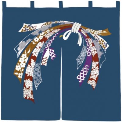 Japonská látková stěna Noren - Ao Ribbon, 85 cm x 90 cm – Hledejceny.cz