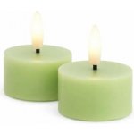 SIRIUS Sada LED čajové svíčky na baterie Sille Tealight, Ø 6 × 3,4 cm, jarní zelená, z pravého vosku, balení 2 ks – Hledejceny.cz