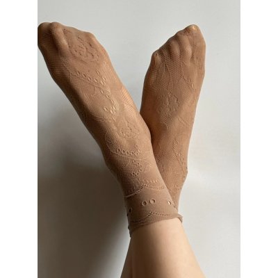 Veneziana Vzorované silonkové ponožky milano vanilková
