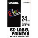 Casio XR-24WE1, 24mm x 8m, černý tisk/bílý podklad, originální páska – Zboží Mobilmania
