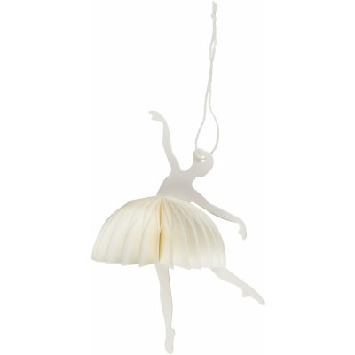IB LAURSEN Papírová vánoční ozdoba Ballerina Dance position White 14 cm bílá barva papír – Hledejceny.cz