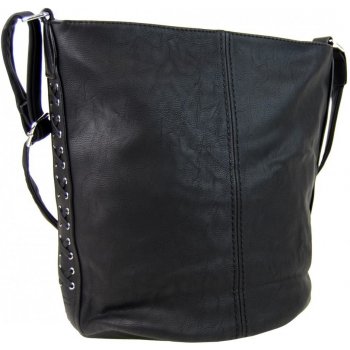 velká dámská crossbody kabelka pytel 1586-BB černá