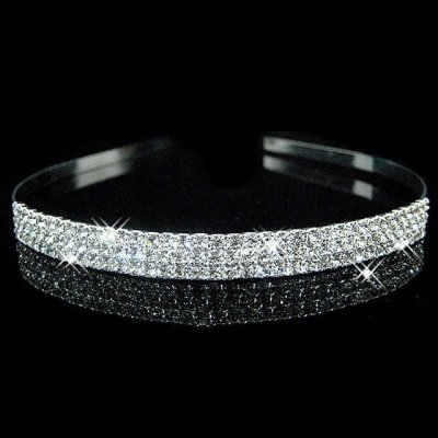 Naishide Jewelry Luxusní čelenka do vlasů s KRYSTALY - stříbrná – Zbozi.Blesk.cz