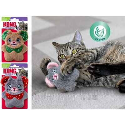 Kong vánoční myš se šantou kočičí 10 cm – Zboží Dáma