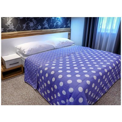 Mondo Italia Přehoz na postel 701P Pois modro-fialový Made in Italy Modrá 160x240 cm – Zbozi.Blesk.cz
