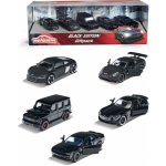 Majorette Black Edition sada 5 černých kovových autíček – Zboží Mobilmania