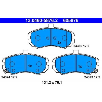 Sada brzdových destiček, kotoučová brzda ATE 13.0460-5876.2