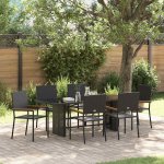 Omaxi 455437 Zahradní jídelní souprava 7 pcs Černá 190 x 80 x 75 cm – Hledejceny.cz