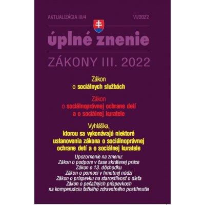 Aktualizácia III/4/2022 - Sociálne služby a sociálnoprávna ochrana detí - Poradca s.r.o. – Zbozi.Blesk.cz