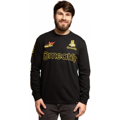 Meatfly pánské tričko s dlouhým rukávem Big Shock Dakar Black 100% bavlna černá