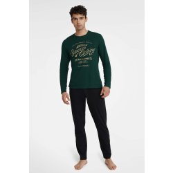 Henderson 183849 pánské pyžamo dlouhé tm.zeleno černé