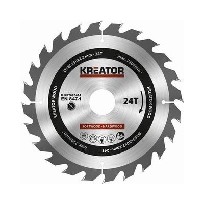 Pilový kotouč Kreator KRT020414 na dřevo 185mm, 24T – Zboží Mobilmania