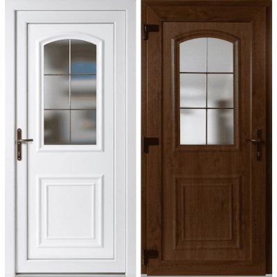 OknaDvereNaMiru.cz Vchodové plastové dveře 302 zlatý dub / bílá levé otevírání ven 100 x 210 cm – Zboží Mobilmania