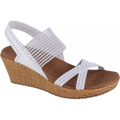 SKECHERS Bílé sandály na klínku skechers beverlee - boho glow 119330-wht – Zboží Mobilmania