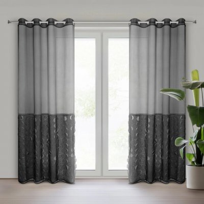 EUROFIRANY ZÁCLONA NA KROUŽCÍCH DEBORA 140X250 CM ČERNÁ – Hledejceny.cz
