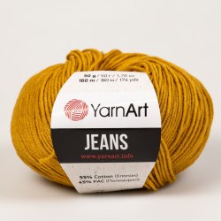 Pletací / háčkovací příze YarnArt GINA / JEANS 88 žlutá, jednobarevná, 50g/160m