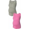 Těhotenské a kojící tričko esmara dámský těhotenský top s BIO bavlnou 2 kusy zelená/růžová