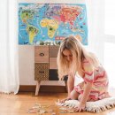 Magnetky pro děti Janod Velká závěsná magnetická mapa světa v angličtině
