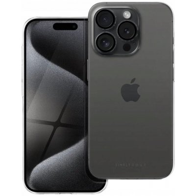 ROAR Pure Simple pro Apple iPhone 15 Pro - integrovaná sklíčka na čočky - plastové / gumové - průhledné – Zboží Mobilmania