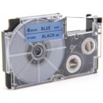 Kompatibilní páska s Casio XR-6BU1, 6mm x 8m černý tisk / modrý podklad – Hledejceny.cz