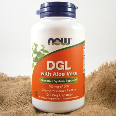Now Foods DGL + Aloe Vera 400 mg x 100 kapslí