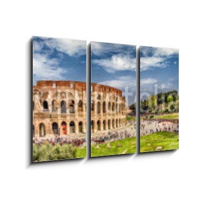 Obraz 3D třídílný - 105 x 70 cm - Panoramic view of the Colosseum and Arch of Constantine, Rome Panoramatický výhled na Koloseum a Konstantinův oblouk v Římě – Zboží Mobilmania