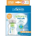 Dr. Brown´s kojenecká láhev širokohrdlá Options transparentní 2x150 ml – Hledejceny.cz