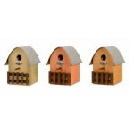 Esschert Design Ptačí Budka Best For Birds závěsná dřevěná 15x22,2x20 cm 3 ks červená přírodní krémová – Hledejceny.cz
