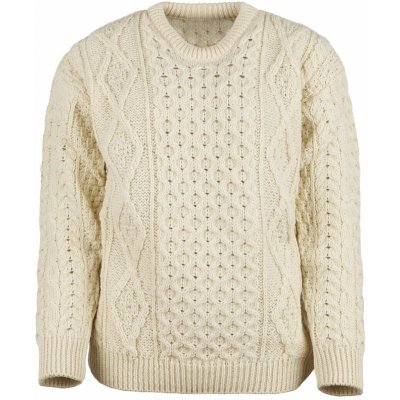 Vlnka Dámský vlněný svetr s kulatým výstřihem přírodní – Zboží Mobilmania