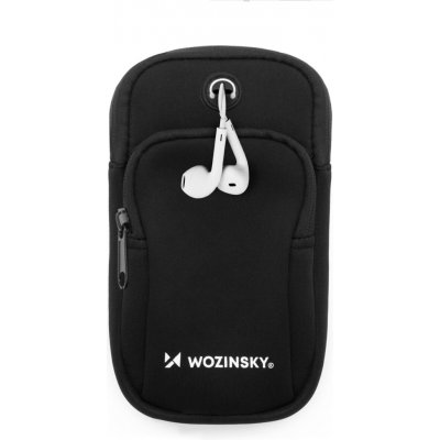 AppleMix Sportovní pouzdro na ruku WOZINSKY pro Apple iPhone - reflexní - látkové - černé – Zboží Živě