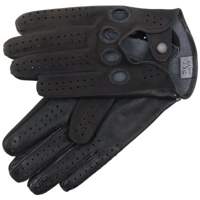 Špongr Pánské kožené řidičské rukavice BOHEM antracit/černá s podšívkou NanoAg – Zboží Dáma