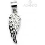 Adanito SSP020846 Stříbrný přívěsek andělské křídlo se zirkony