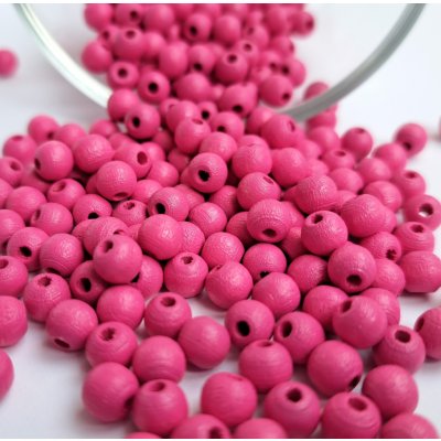 Detoa dřevěné korálky středně růžové 6 mm 10 ks – Zboží Dáma