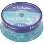 Verbatim CD-R 700MB 52x, Super AZO, spindle, 25ks (43352) – Zboží Živě