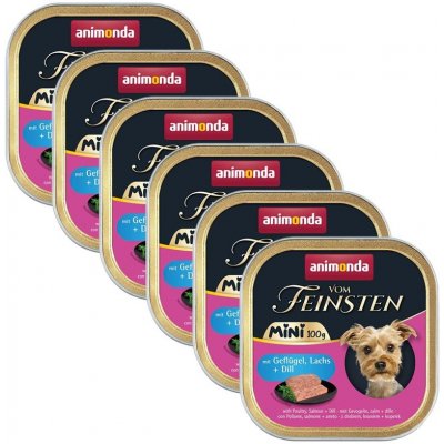 Animonda Vom Feinsten Adult Mini drůbež losos a kopr 6 x 100 g – Zboží Mobilmania