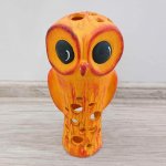 Andreas keramika Keramický oranžový svícen na čajovou svíčku Sova, 22 x 10 cm – Hledejceny.cz