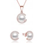 Beneto Pozlacený set šperků s pravými perlami AGSET285P-ROSE – Zboží Dáma
