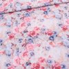 Metráž Šatovka / polyesterové hedvábí 7147/05 extra tisk, bílo-modro-růžové růže, š.150cm (látka v metráži)