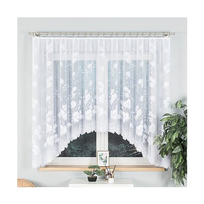 Dekorační oblouková krátká záclona na žabky BOŽENA 160 bílá 300x160 cm MyBestHome – Hledejceny.cz