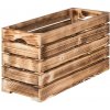 Úložný box ČistéDřevo Opálená dřevěná bedýnka 60 x 22 x 30cm