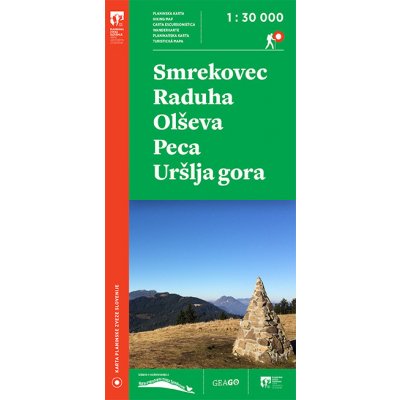 Geodetski Smrekovec, Raduha, Olševa, Peca Uršlja gora 1:30 000 turistická mapa