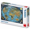 Puzzle DINO Kreslená mapa světa 1000 dílků