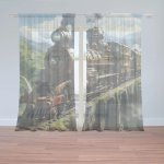 Sablio Záclony Parní lokomotiva na viaduktu: 2ks 150x250cm – Hledejceny.cz