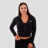 Dámská mikina GymBeam dámská mikina Zip up TRN black černá