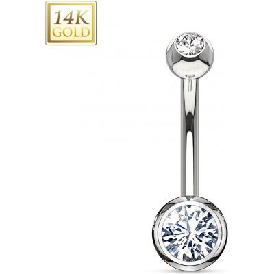 Šperky4U zlatý piercing do pupíku banánek velký ZL01091C-WG – Zboží Mobilmania