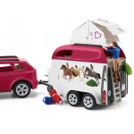 Schleich 42535 Dobrodružné auto s přívěsem a koněm – Zboží Dáma