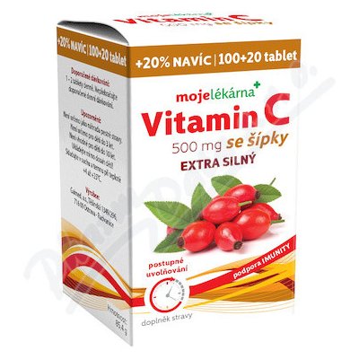 Moje lékárna Vitamín C 500 mg se šípky 120 tablet – Zbozi.Blesk.cz