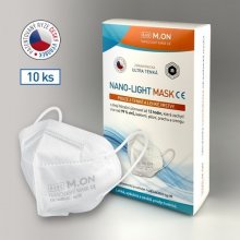 NANO M.ON NANO LIGHT MASK, nano rouška ve tvaru respirátoru bílá 10 ks