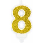 PartyDeco svíčka malá zlatá číslo 8 – Sleviste.cz