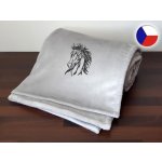 Povlečení Plus Mikroplyš deka koněm Kůň Apollo na šedé 300g 150x200 – Zbozi.Blesk.cz